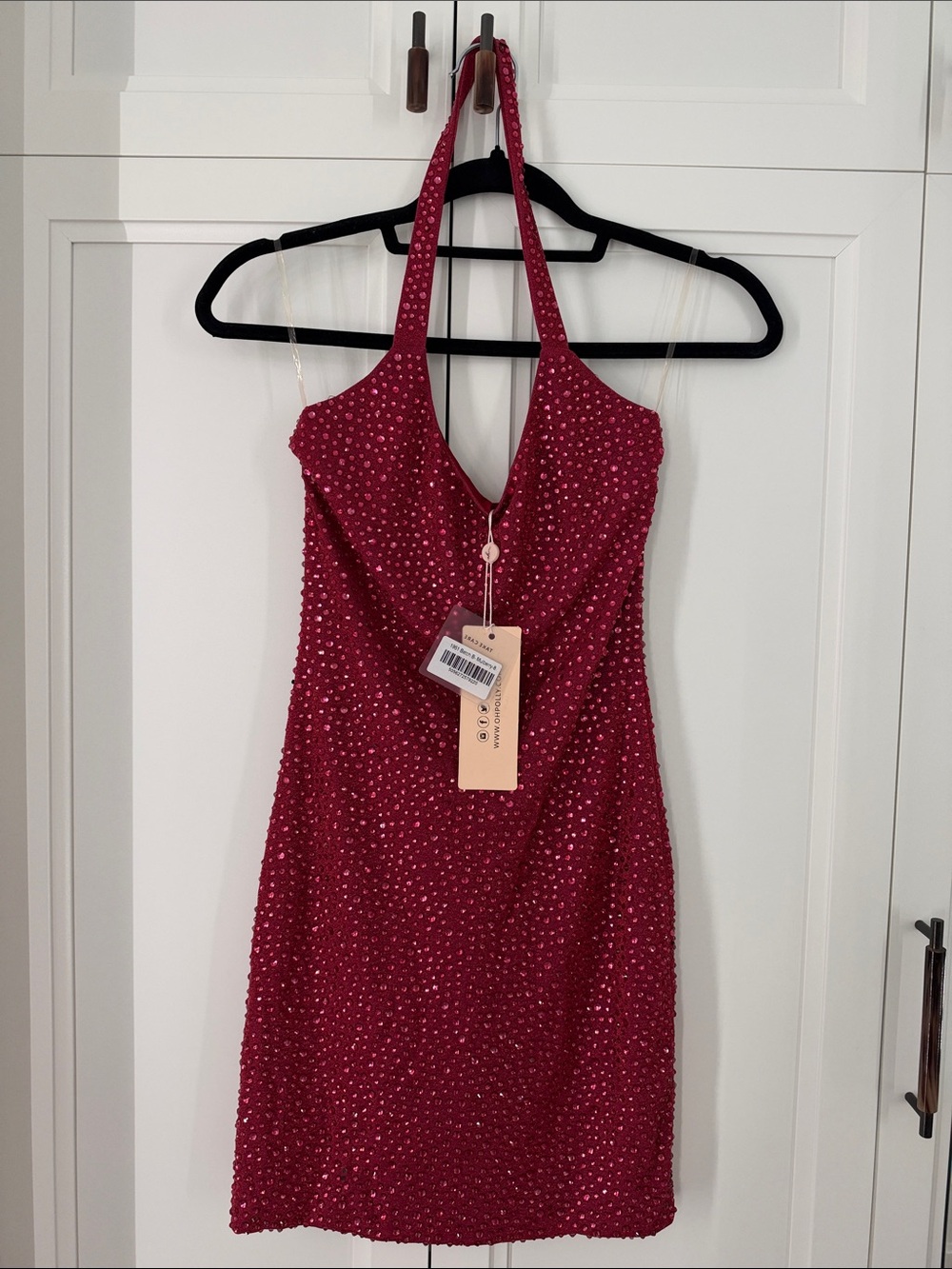 NWT OH POLLY BATCH-B MULBERRY HALTER DRESS